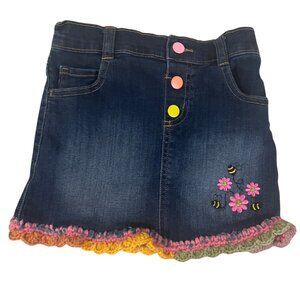 Upcycled One-Of-A-Kind Toddler Girls Geranimals Denim Skirt Size 4T